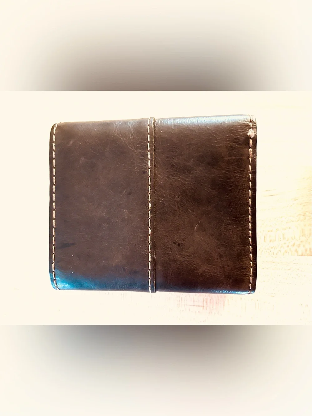 Fossil Classic Brown Leather Wallet, L 4” x H 3.5”